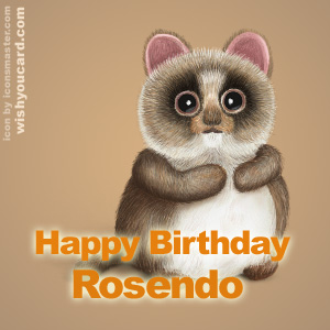 happy birthday Rosendo racoon card