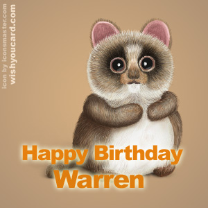 happy birthday Warren racoon card
