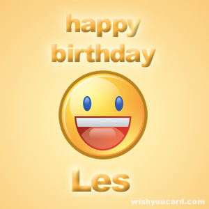 happy birthday Les smile card
