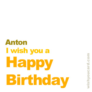 happy birthday Anton simple card