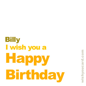 happy birthday Billy simple card