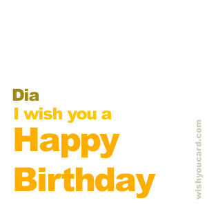 happy birthday Dia simple card