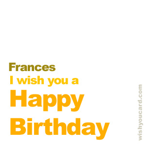 happy birthday Frances simple card
