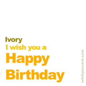 happy birthday Ivory simple card