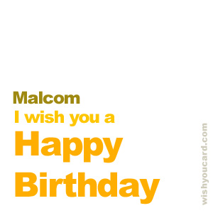 happy birthday Malcom simple card