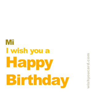 happy birthday Mi simple card