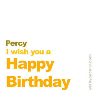 happy birthday Percy simple card