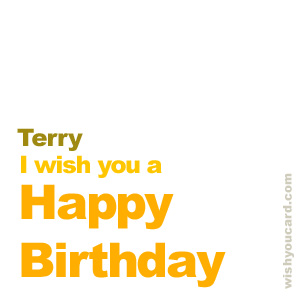 happy birthday Terry simple card